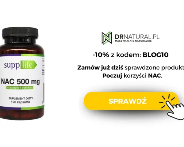 Suplement diety NAC 500 mg od Supp Life. Dowiedz się, jak długo stosować i poczuj korzyści NAC. Zniżka -10% z kodem BLOG10.