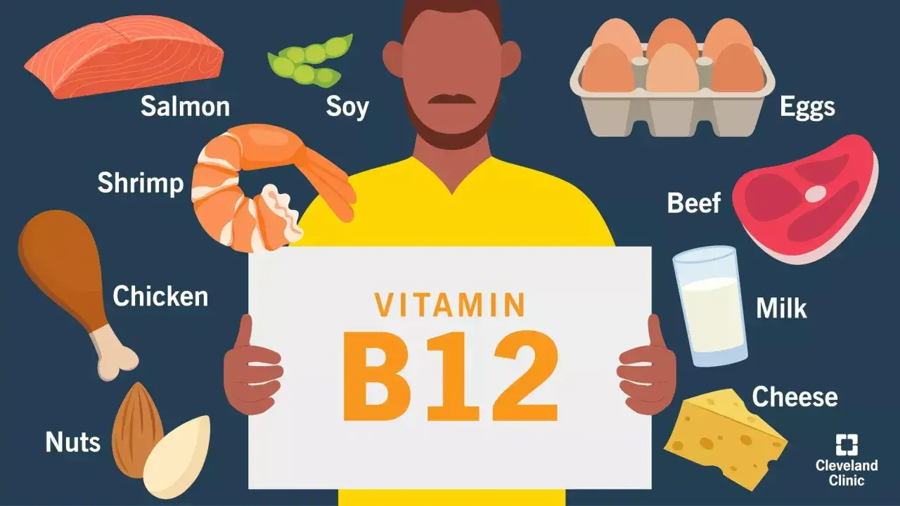 Produkty bogate w witaminę B12: łosoś, krewetki, kurczak, orzechy, soja, jajka, wołowina, mleko, ser. Dowiedz się, jak długo można brać witaminę B12.